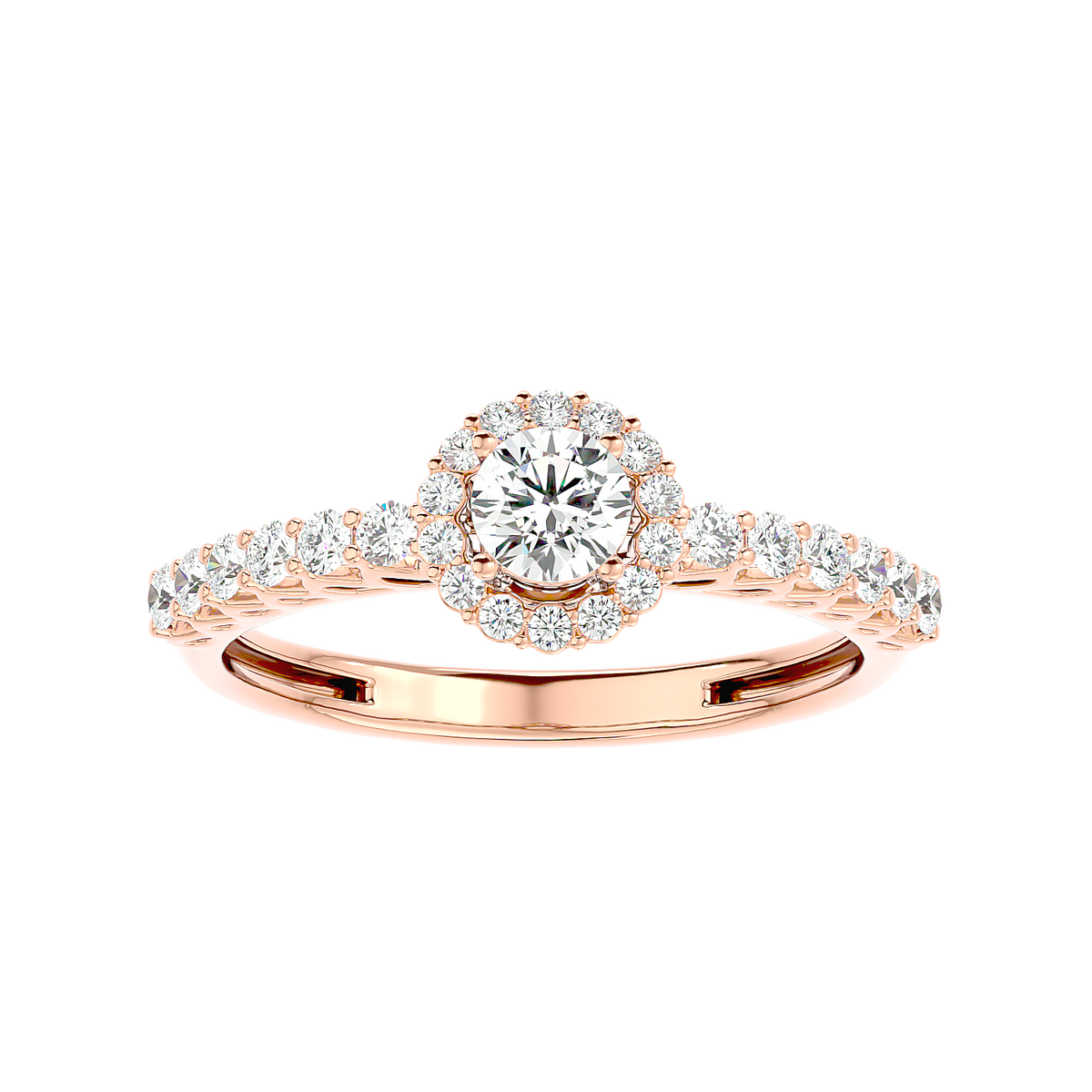Classic Halo Pave Diamond Ring
