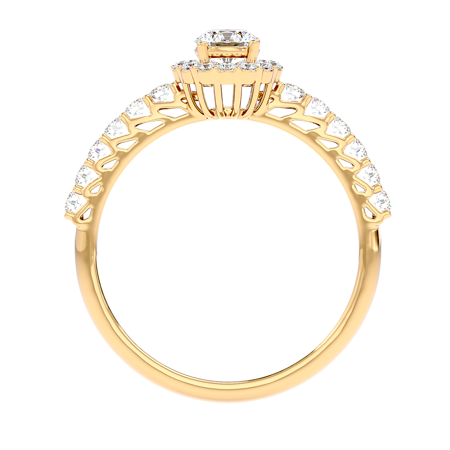 Classic Halo Pave Diamond Ring