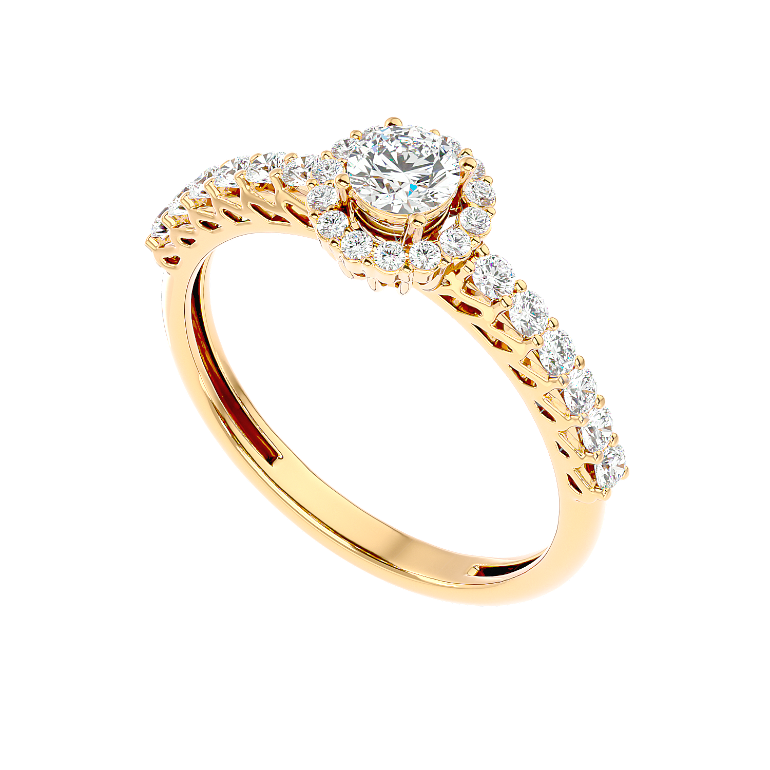 Classic Halo Pave Diamond Ring
