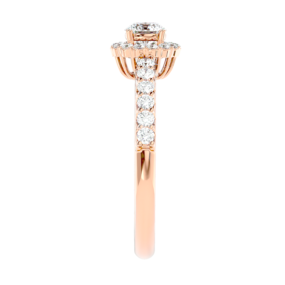 Classic Halo Pave Diamond Ring