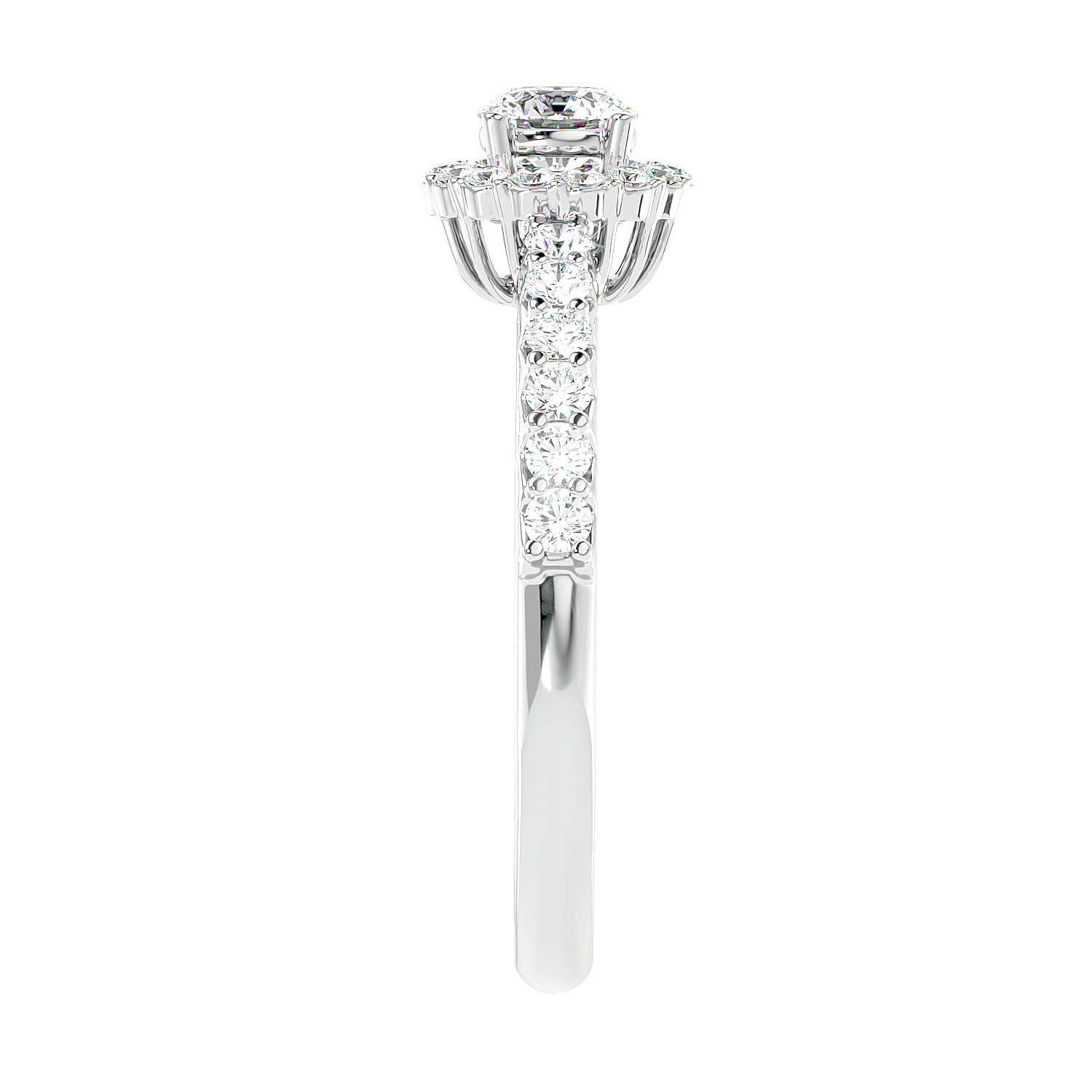 Classic Halo Pave Diamond Ring