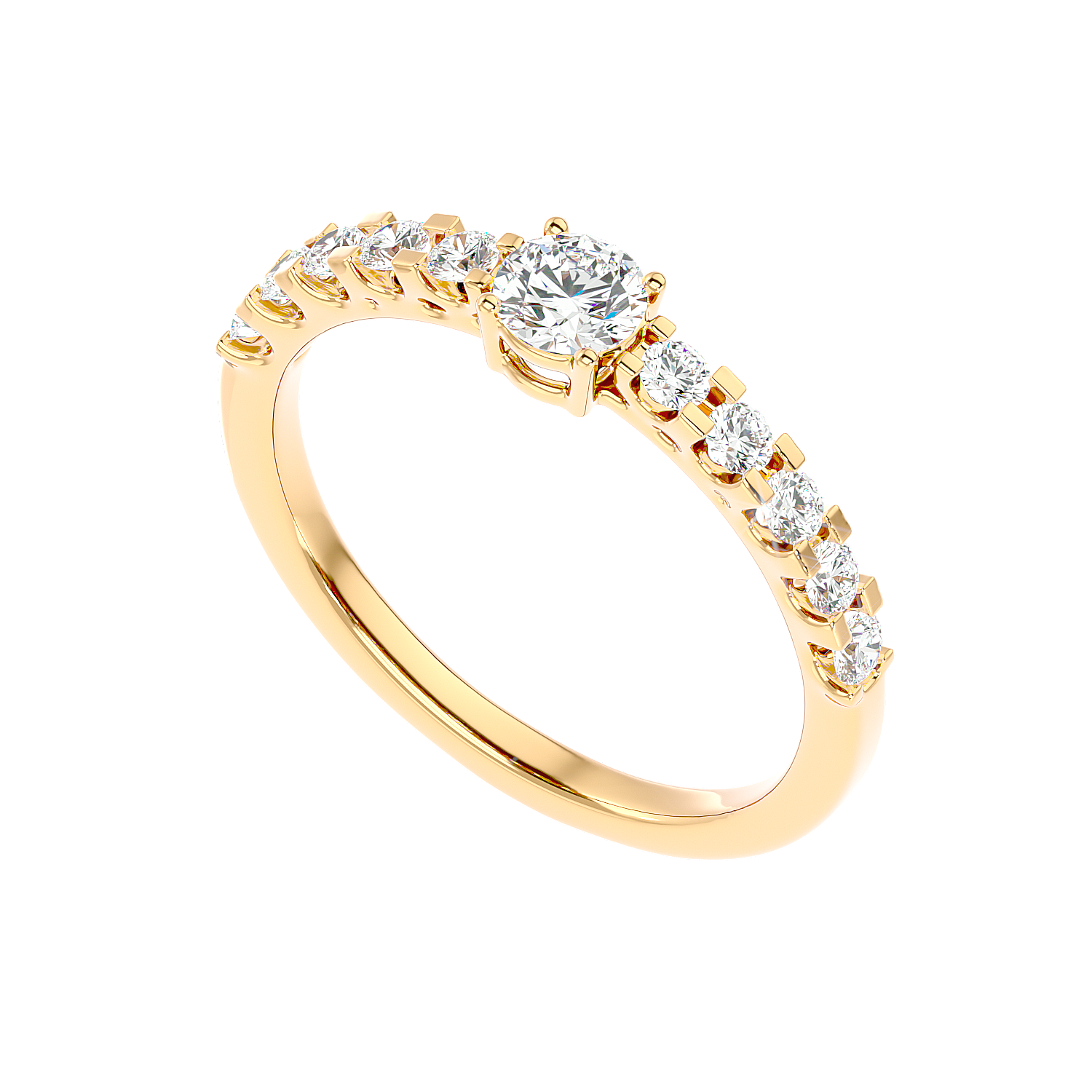 Graduated Side Stone Diamond Ring
