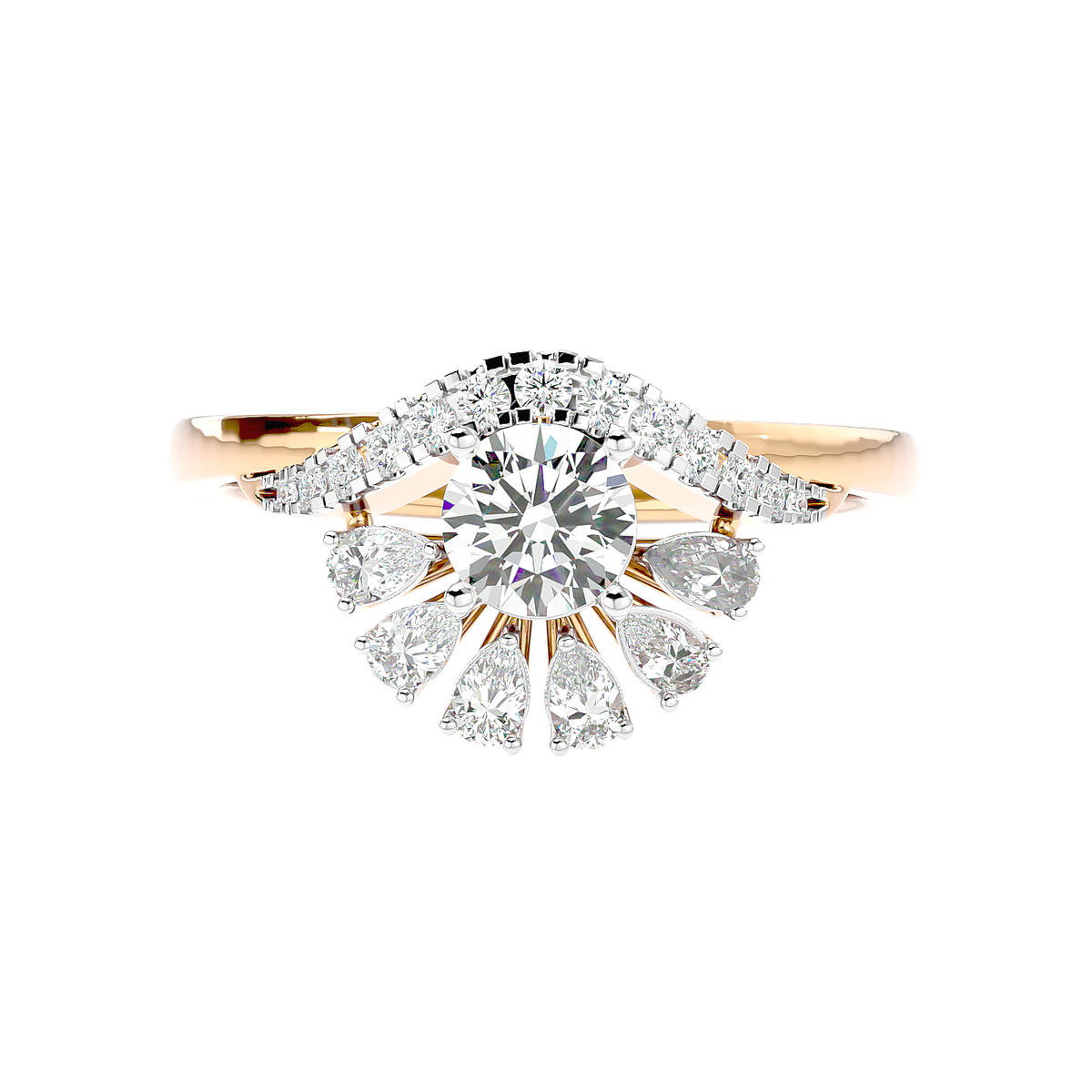 Floral Petal Diamond Ring
