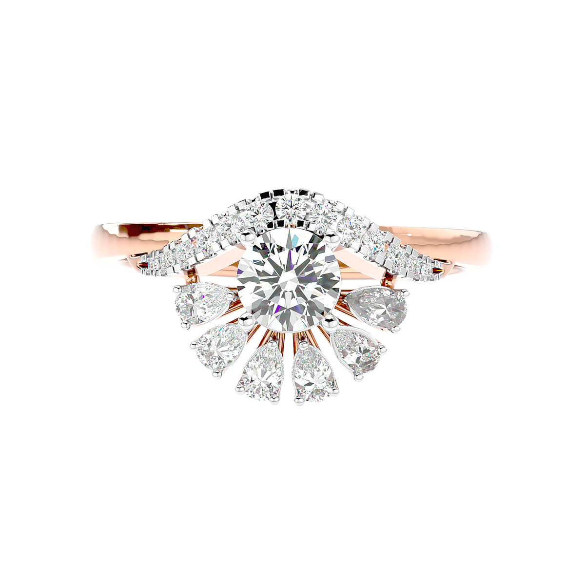 Floral Petal Diamond Ring