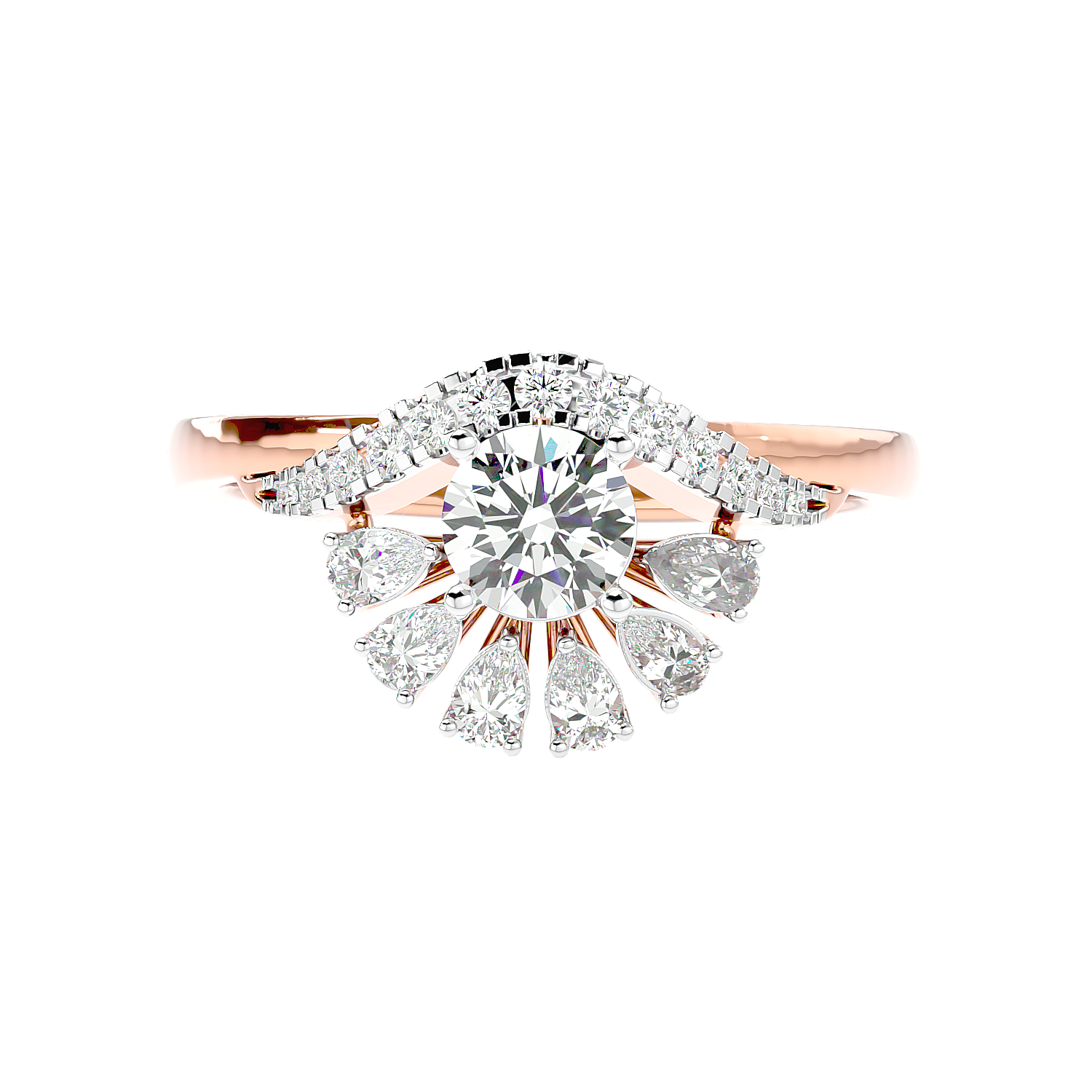 Floral Petal Diamond Ring