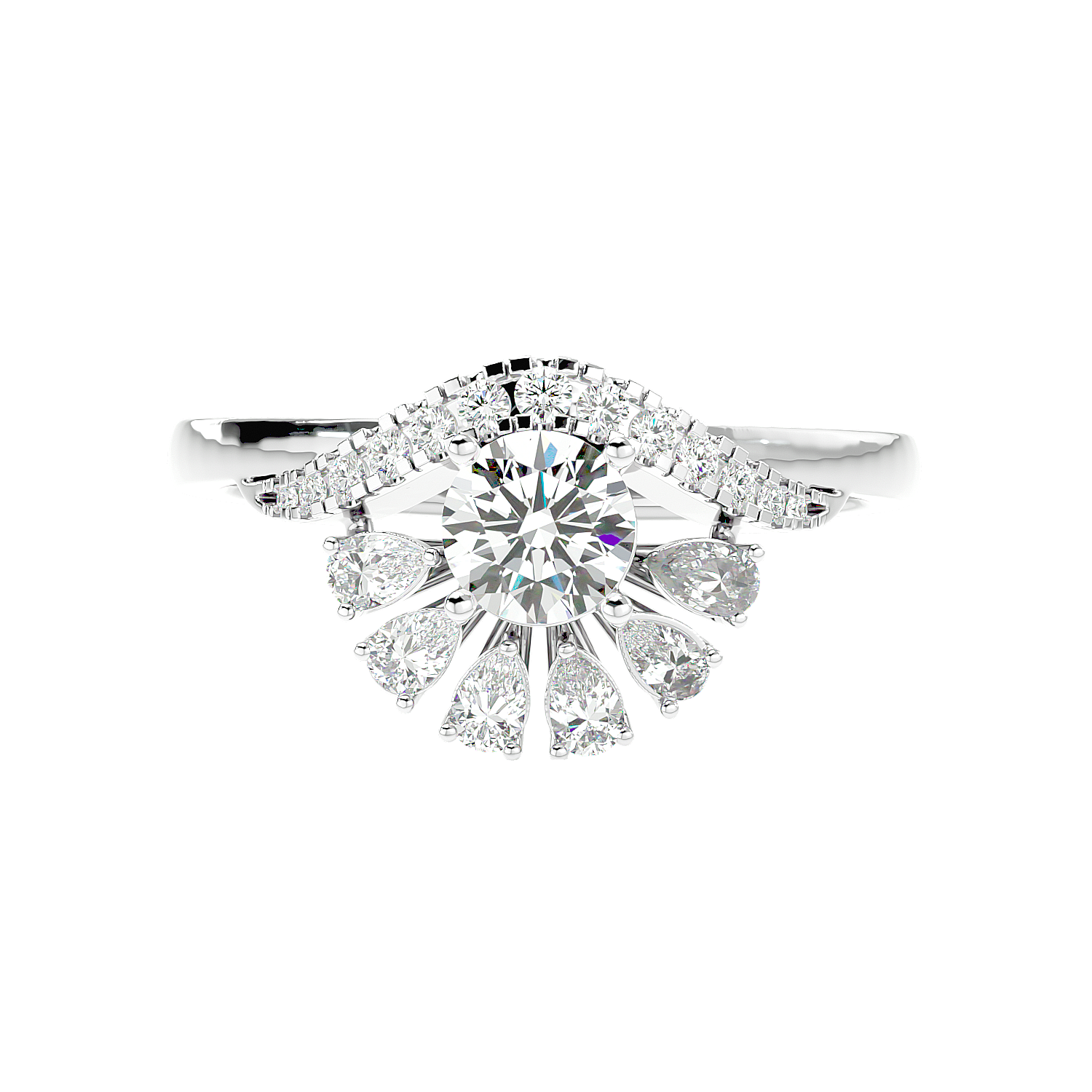 Floral Petal Diamond Ring