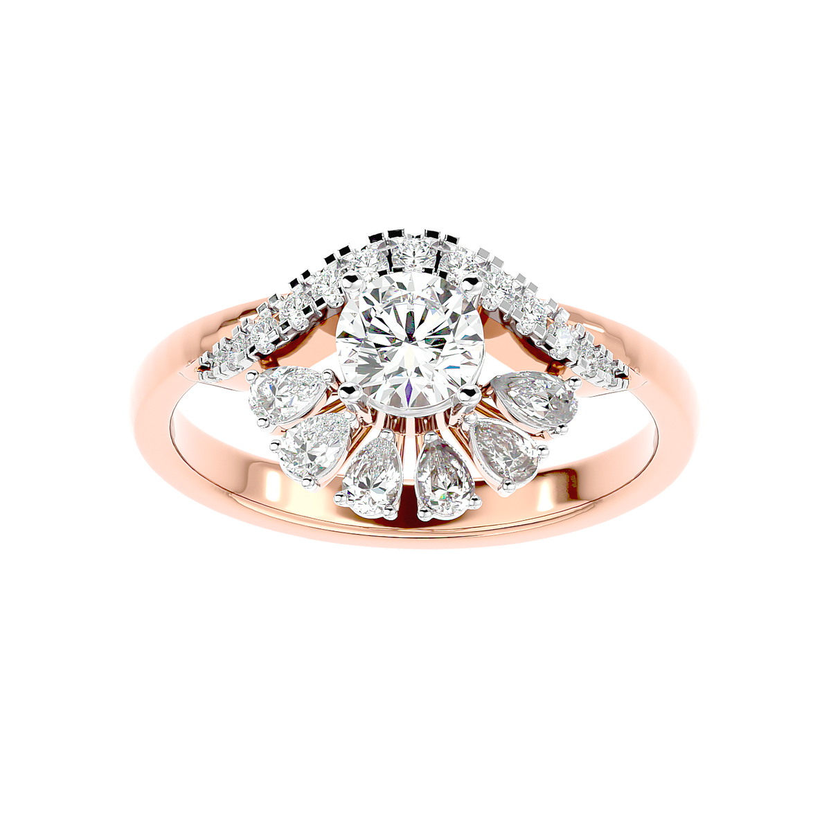 Floral Petal Diamond Ring