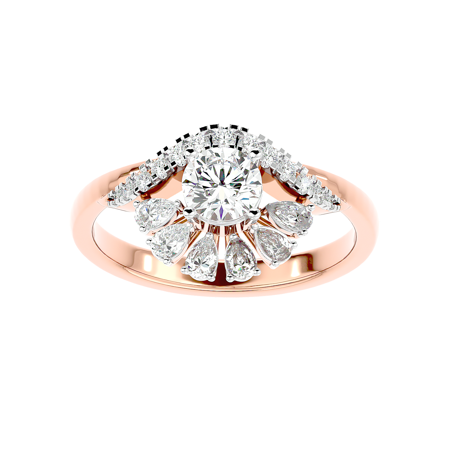 Floral Petal Diamond Ring