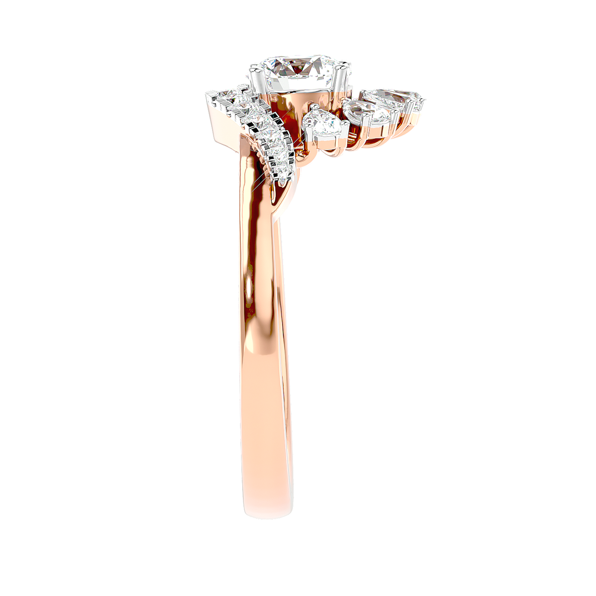Floral Petal Diamond Ring