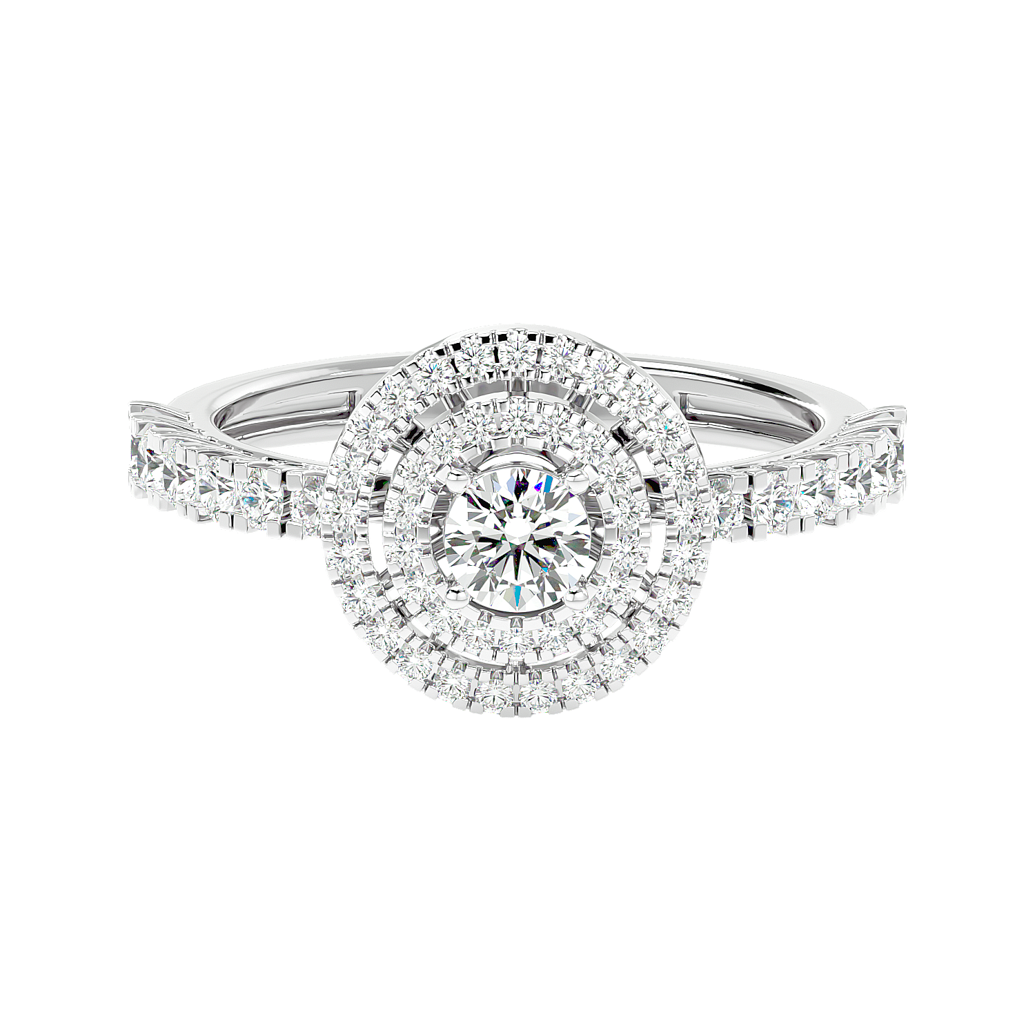Double Halo Diamond Ring