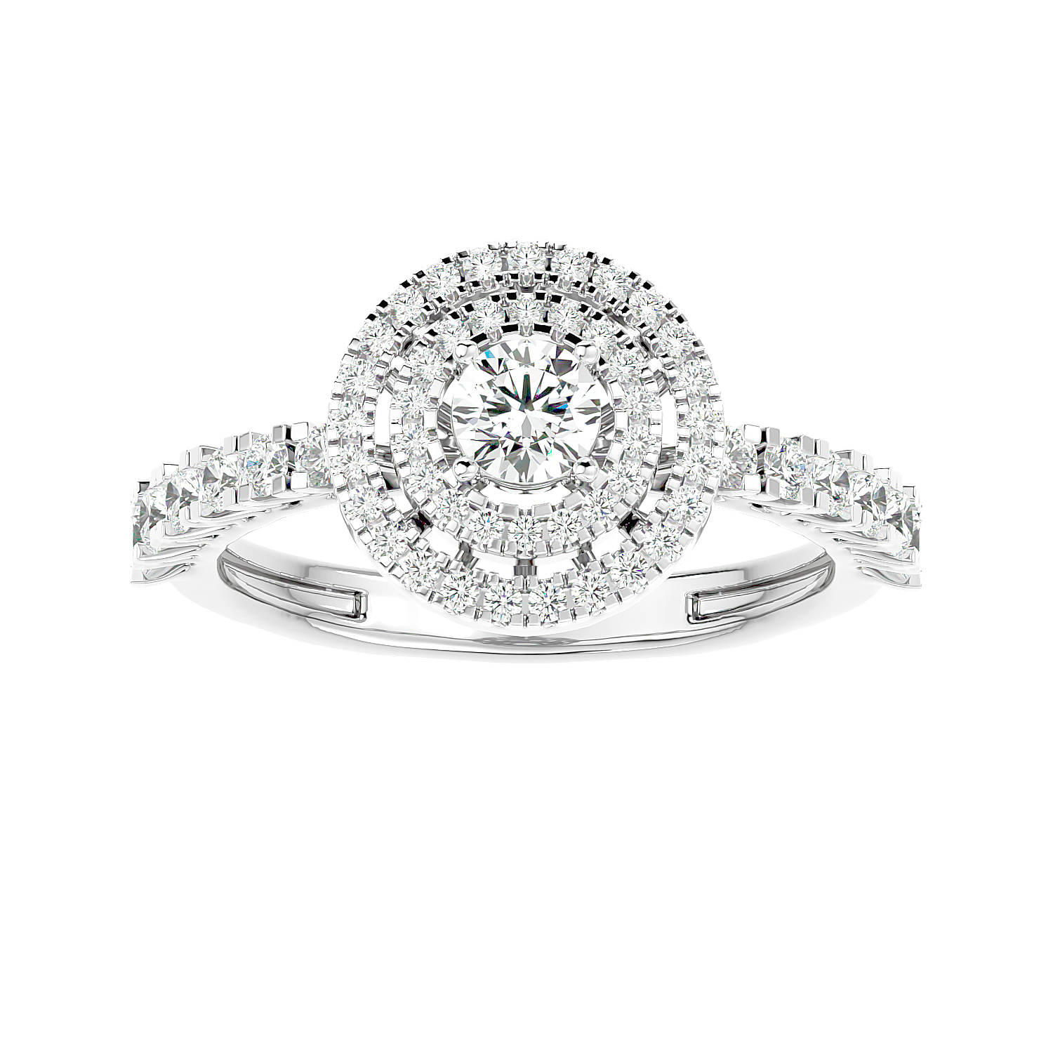 Double Halo Diamond Ring