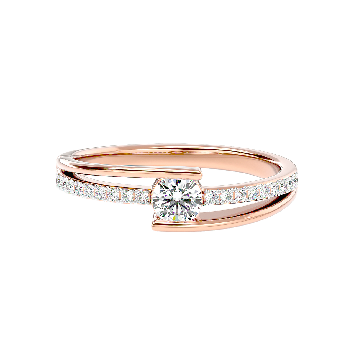 Modern Bypass Diamond Ring