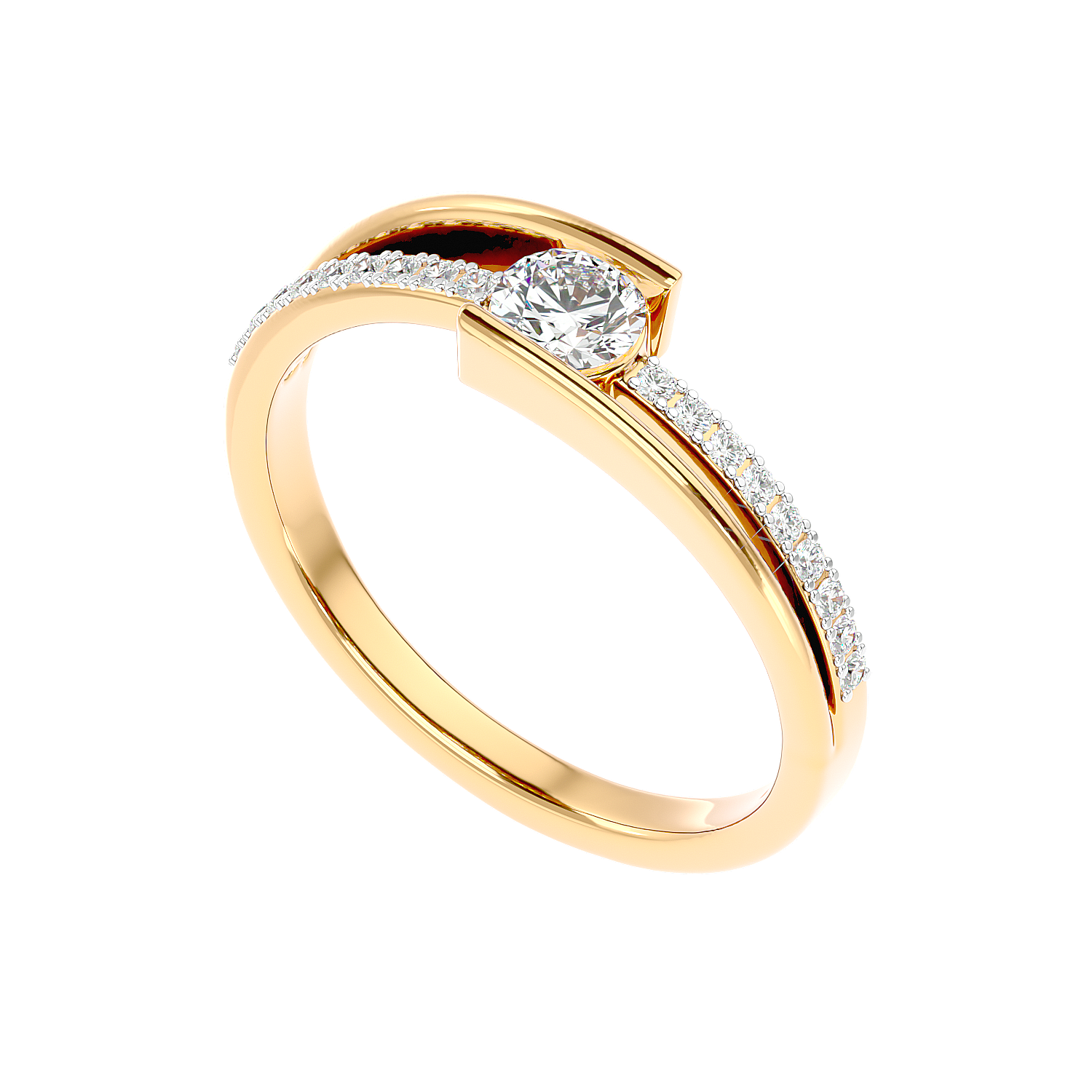 Modern Bypass Diamond Ring