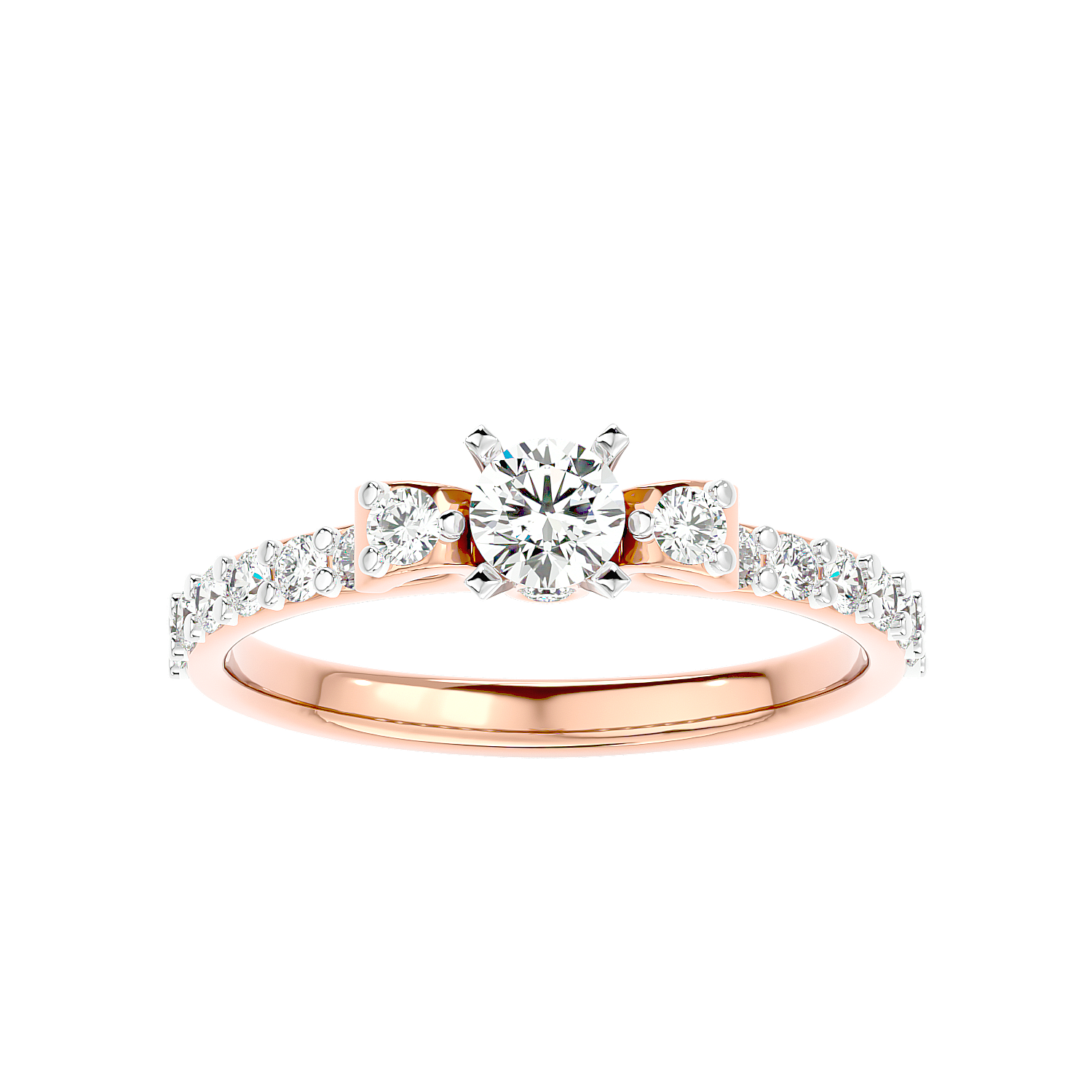 Cluster Shoulder Diamond Ring