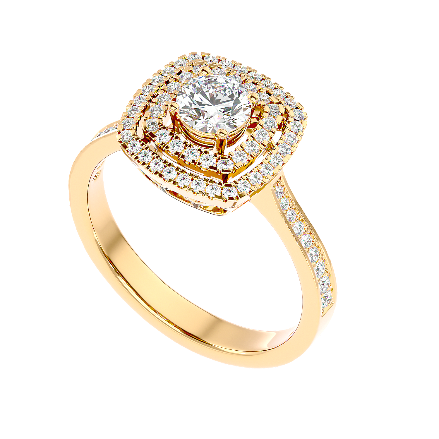 Cushion Double Halo Diamond Ring