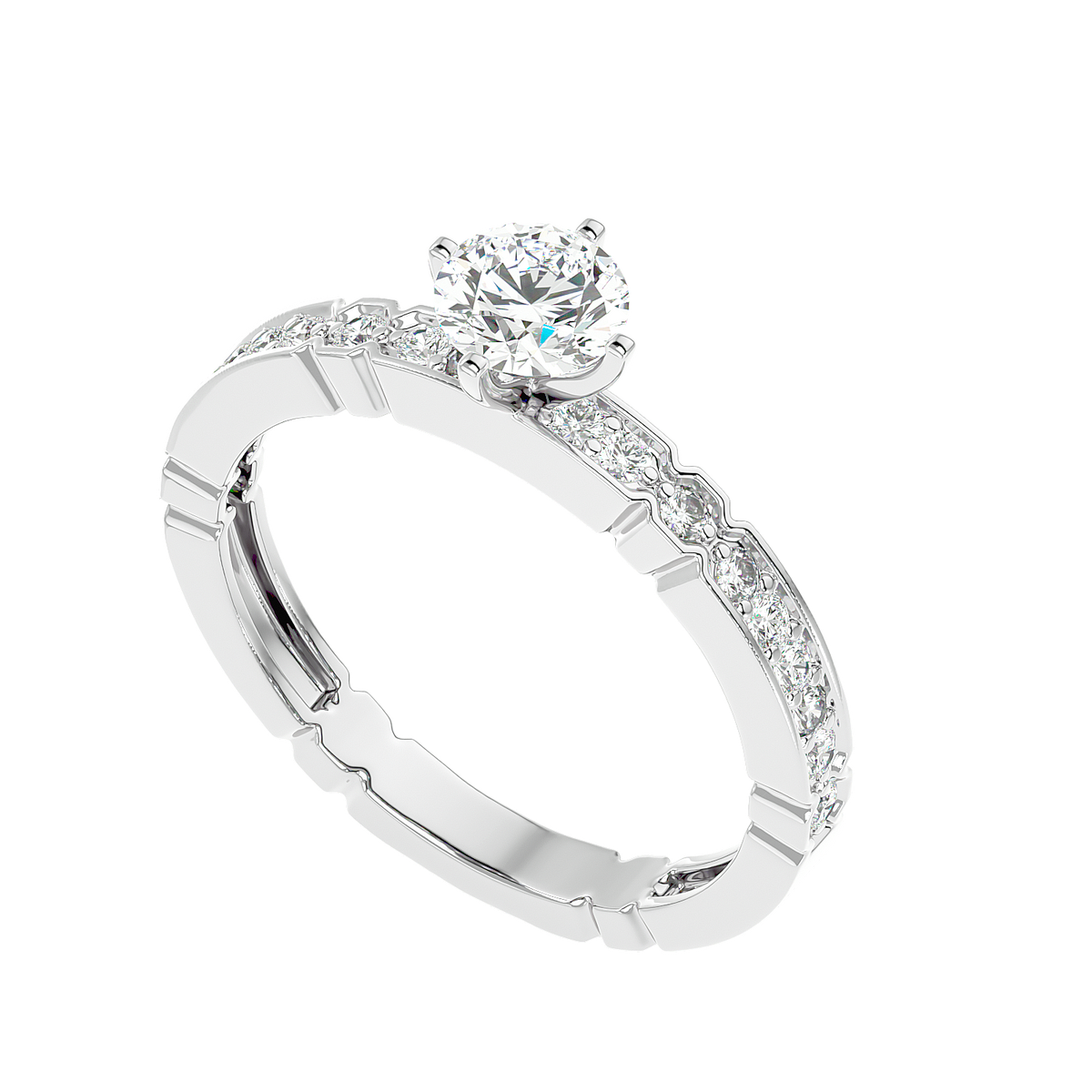 Vintage Link Band Diamond Ring