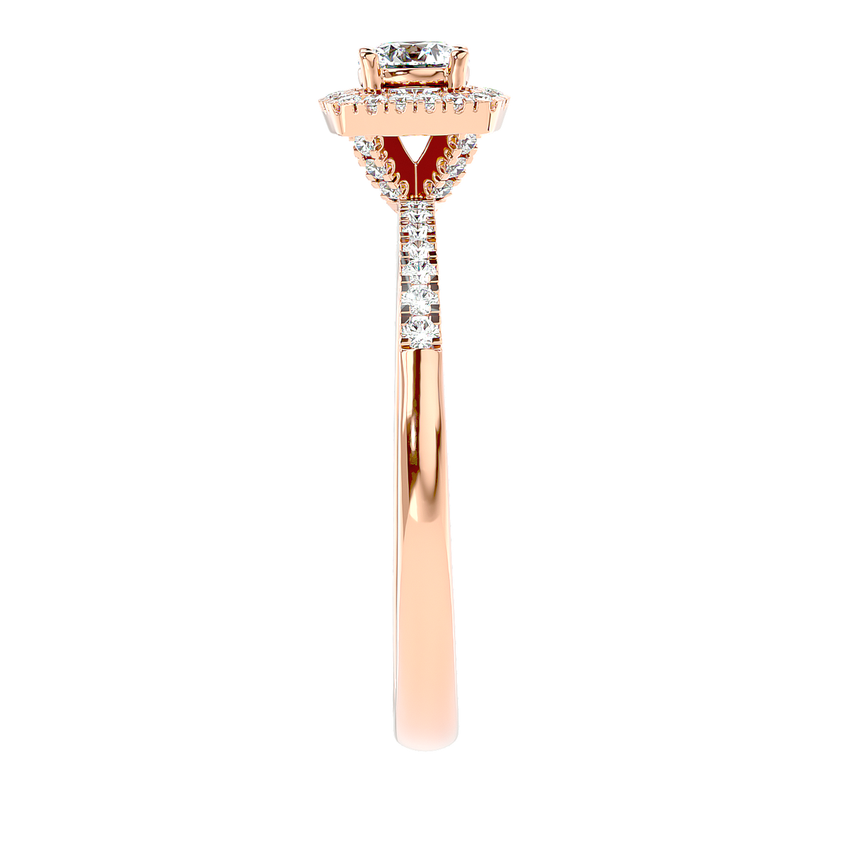 Cushion Halo Solitaire Diamond Ring
