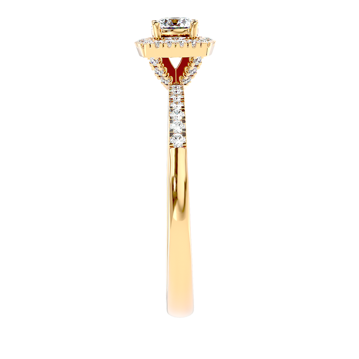 Cushion Halo Solitaire Diamond Ring
