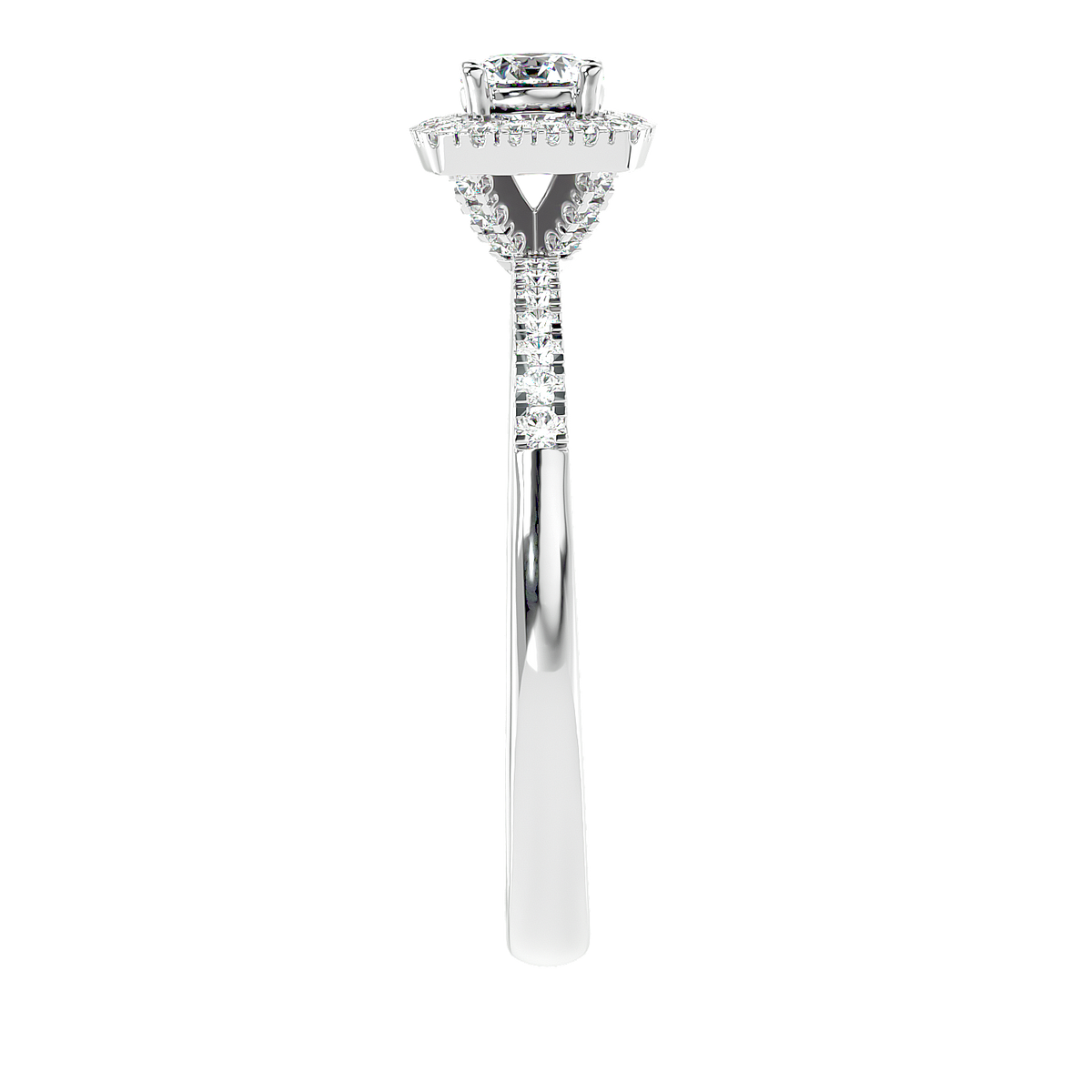 Cushion Halo Solitaire Diamond Ring
