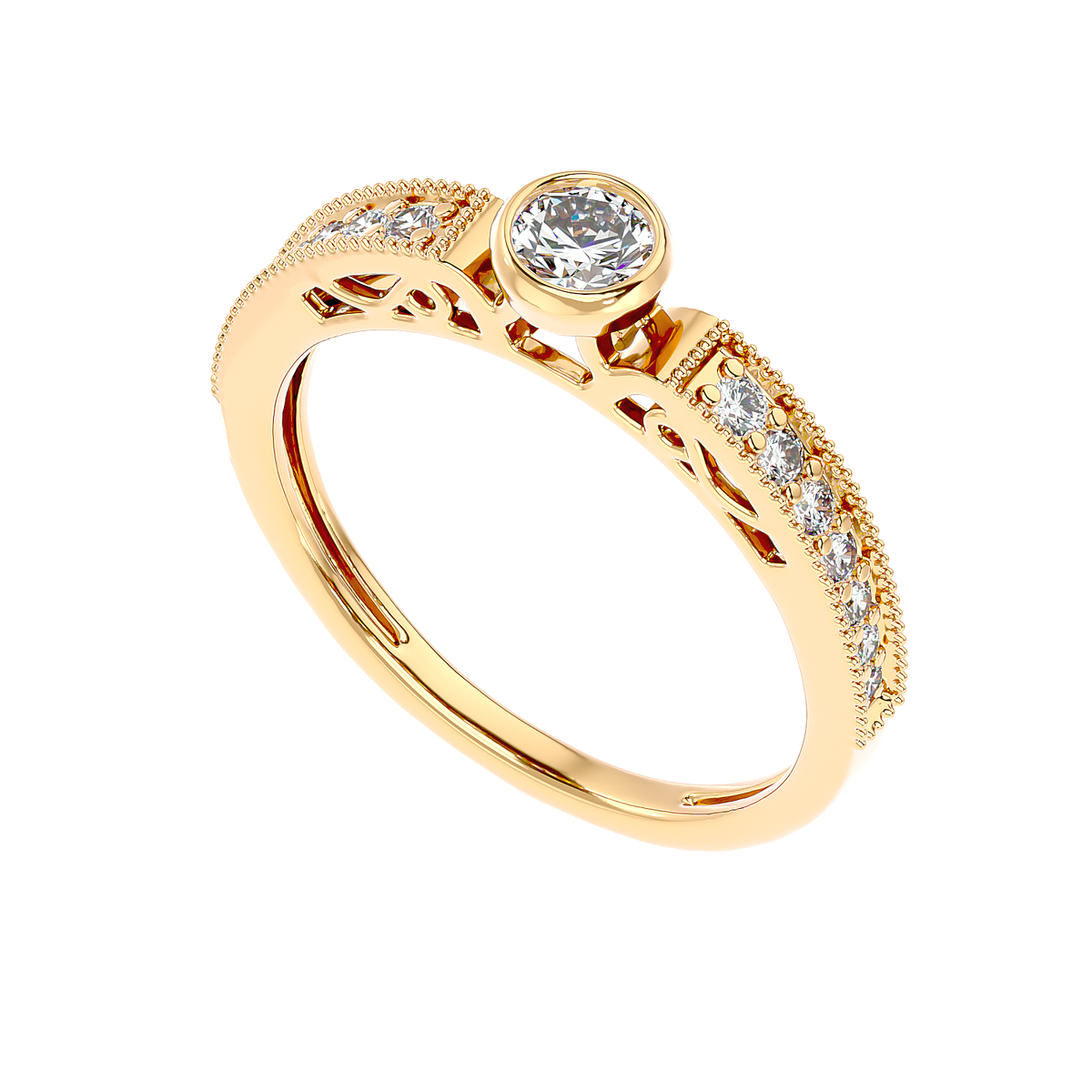Bezel Set Vintage Diamond Ring
