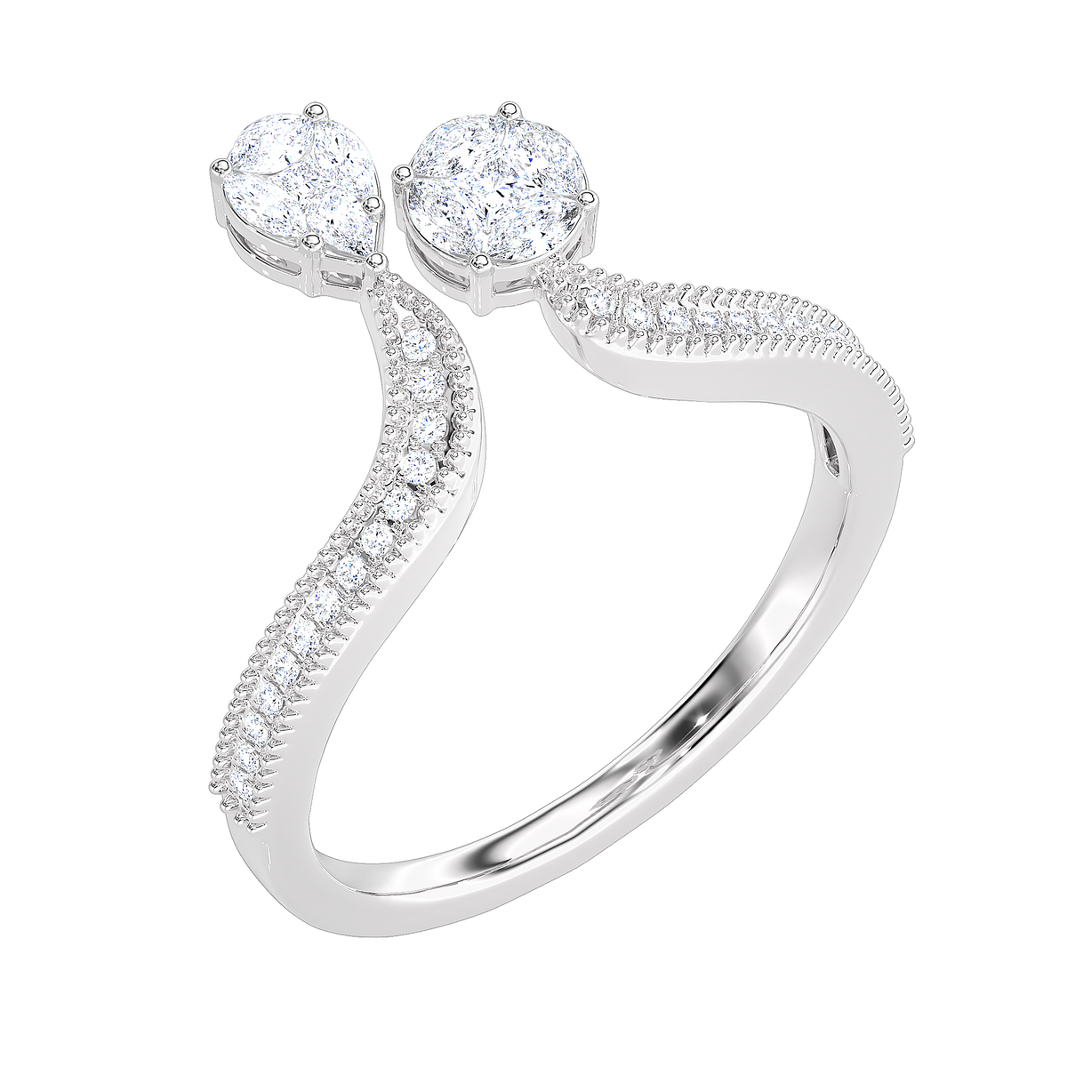 Toi et Moi Pear Diamond Ring