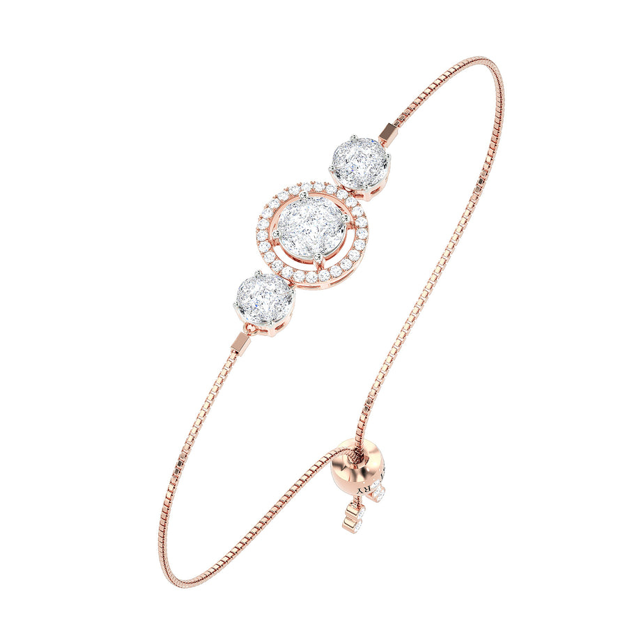 Graduated Trio Diamond Bolo Bracelet