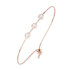 Triple Teardrop Halo Diamond Bolo Bracelet