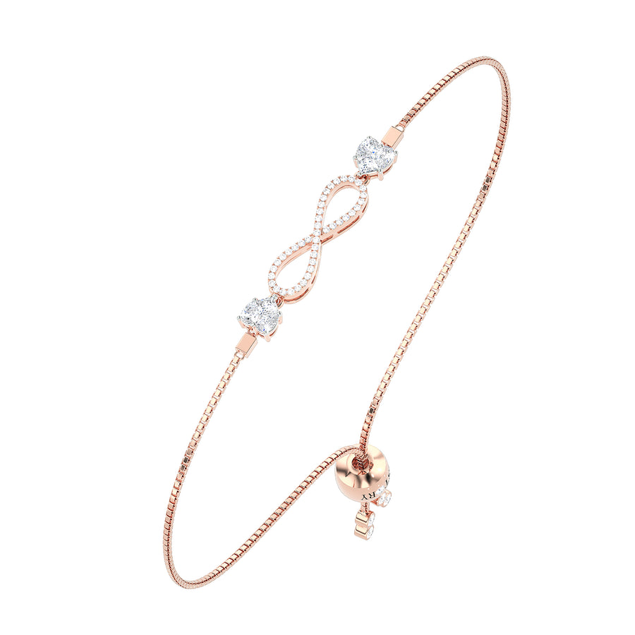 Infinity Heart Diamond Bolo Bracelet
