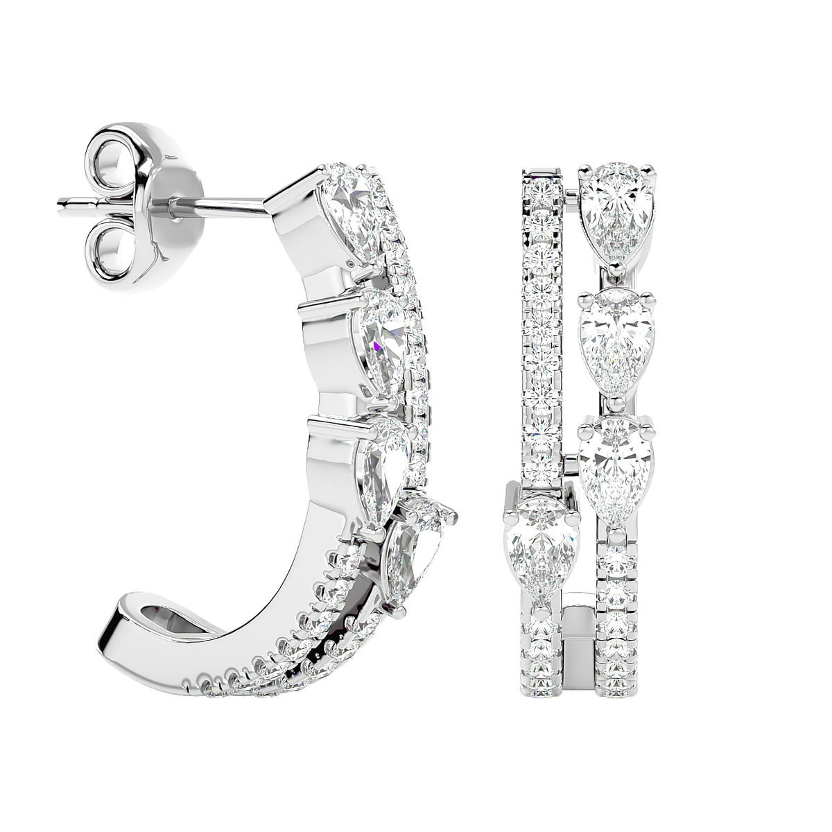 Marquise Diamond Hoop Earrings