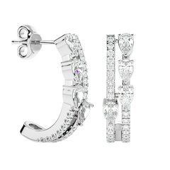 Marquise Diamond Hoop Earrings
