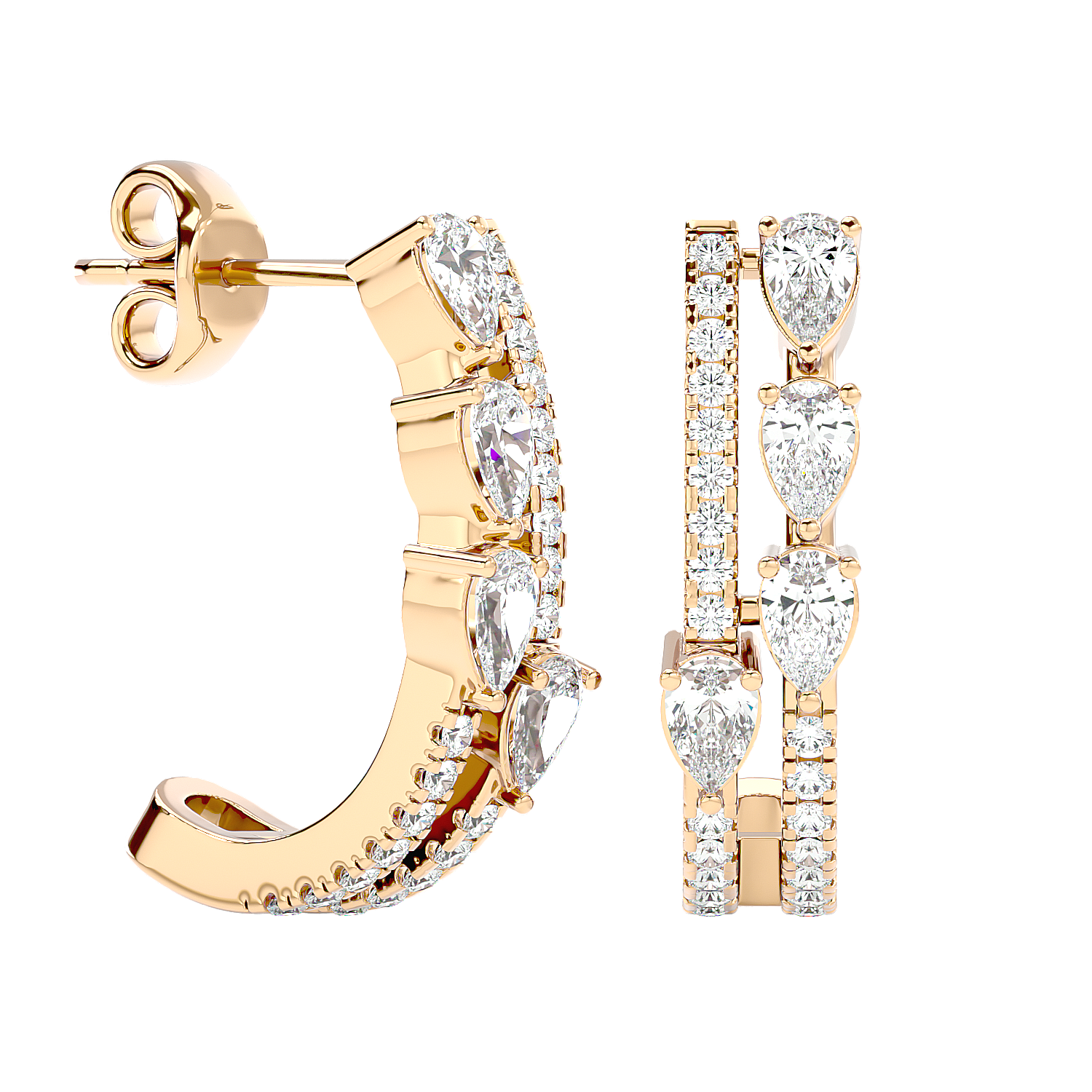 Marquise Diamond Hoop Earrings