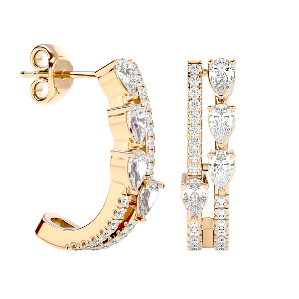 Marquise Diamond Hoop Earrings