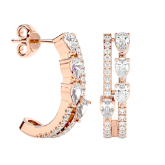 Marquise Diamond Hoop Earrings
