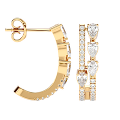 Marquise Diamond Hoop Earrings