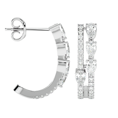Marquise Diamond Hoop Earrings