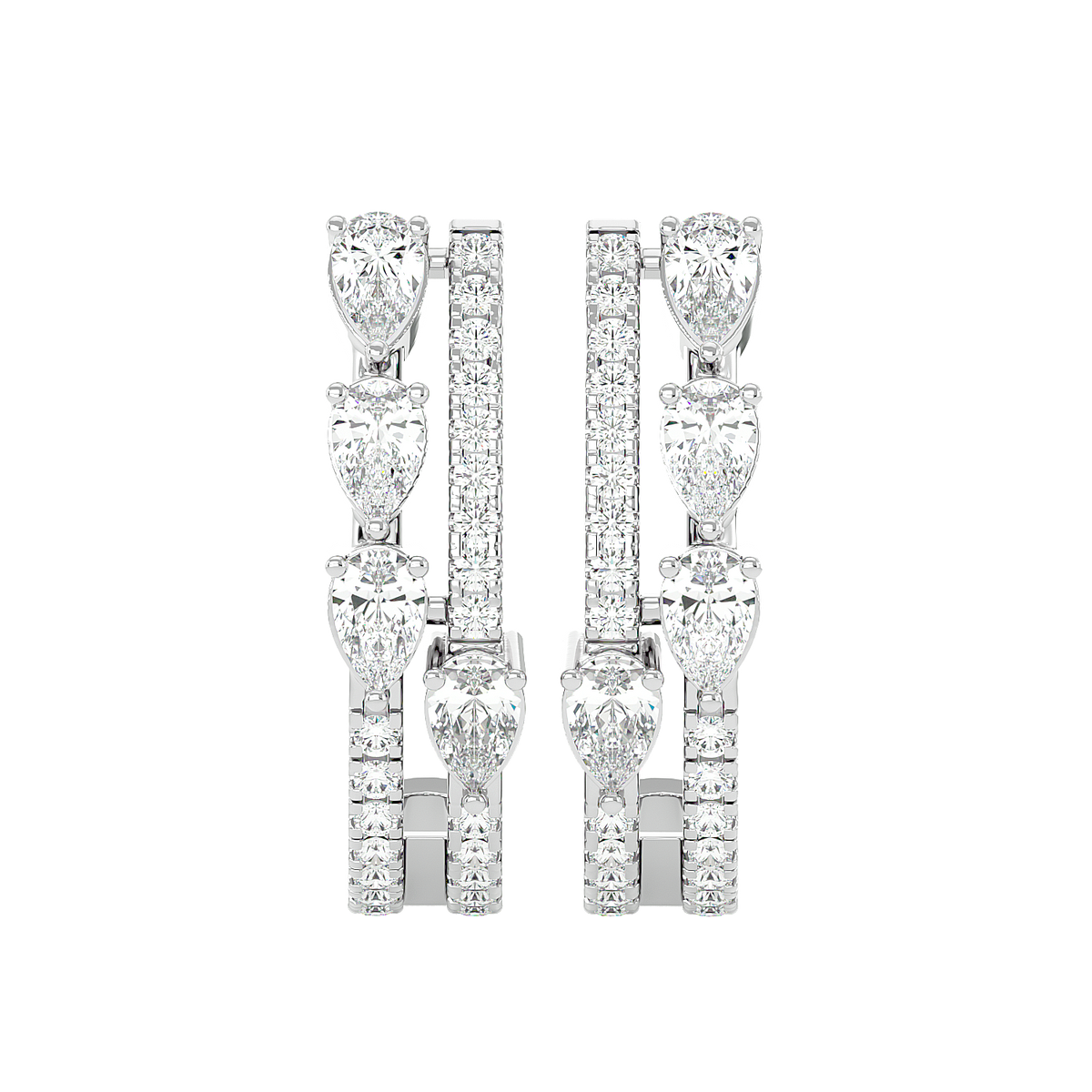 Marquise Diamond Hoop Earrings