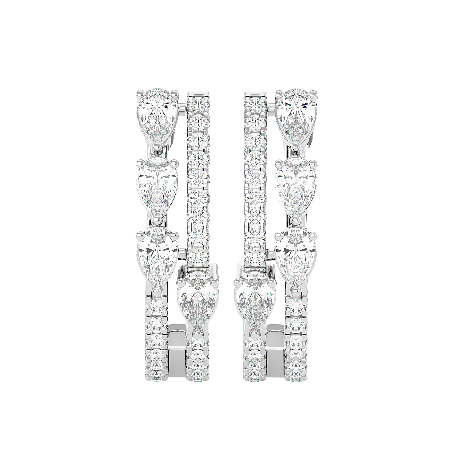 Marquise Diamond Hoop Earrings