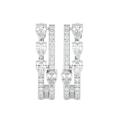 Marquise Diamond Hoop Earrings