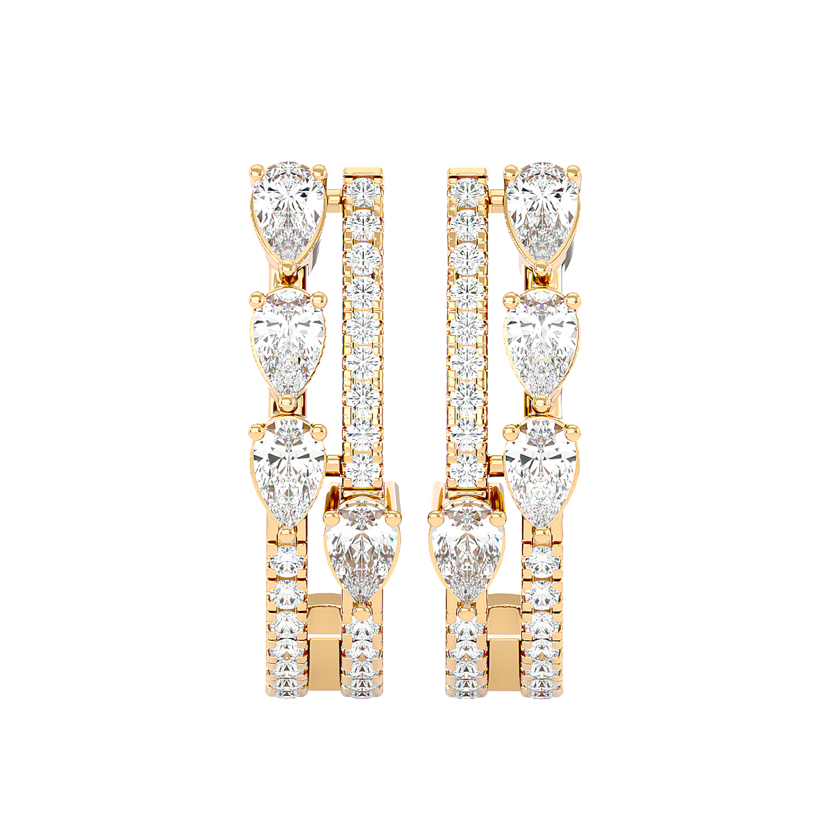Marquise Diamond Hoop Earrings