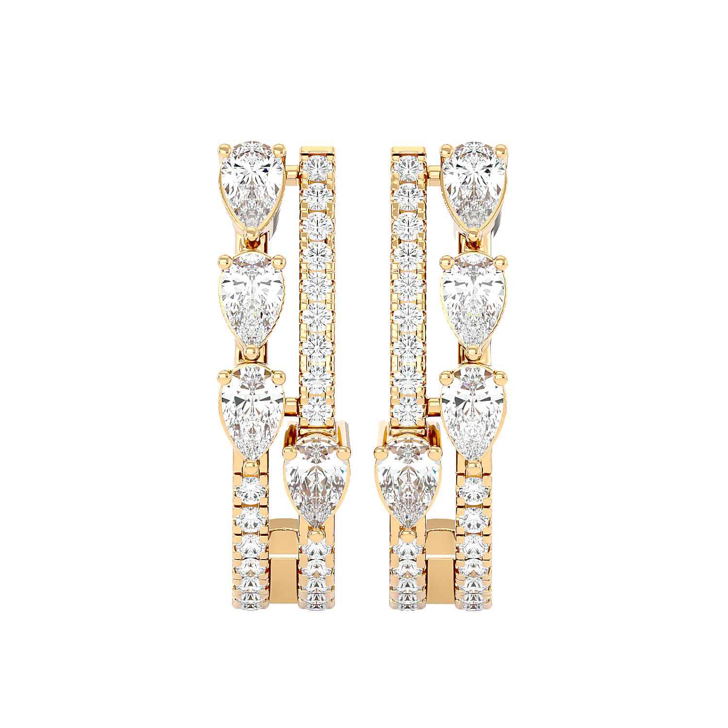 Marquise Diamond Hoop Earrings