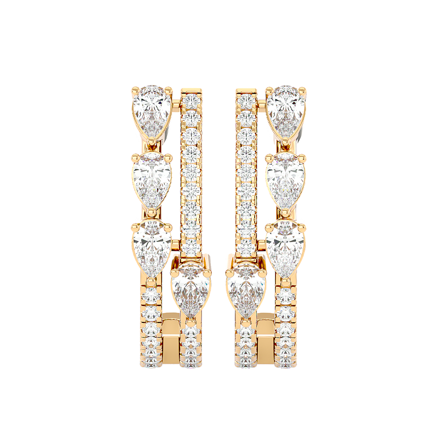 Marquise Diamond Hoop Earrings