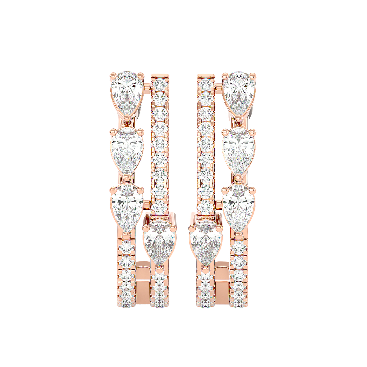 Marquise Diamond Hoop Earrings