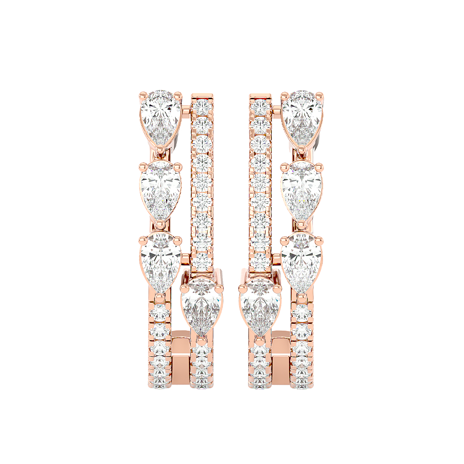 Marquise Diamond Hoop Earrings