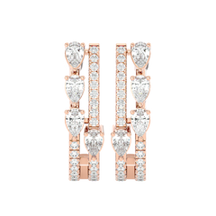 Marquise Diamond Hoop Earrings
