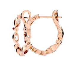 Bezel Set Diamond Hoop Earrings