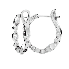 Bezel Set Diamond Hoop Earrings