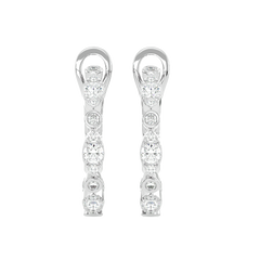 Bezel Set Diamond Hoop Earrings