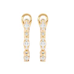 Bezel Set Diamond Hoop Earrings