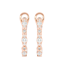 Bezel Set Diamond Hoop Earrings