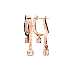 Diamond Drop Huggie Earrings